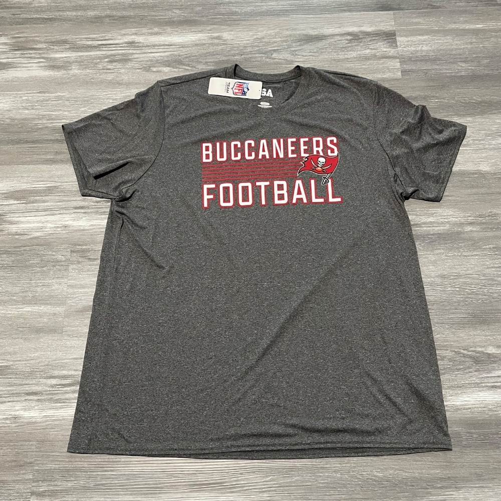 Tampa Bay Buccaneers Football NFL T-Shirt Charcoal Heather Gray NWT Mens 2XL